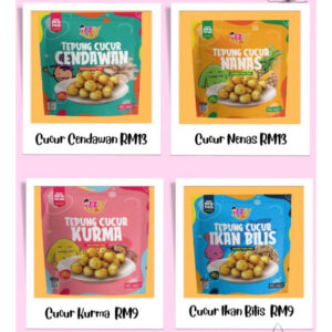Tepung Premix Cucur Ikan Bilis Kurma Nanas Cendawan Izzly Baby Food Natural Makanan Bayi Semulajadi 7 Bulan Ke Atas