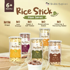 Double Happiness Baby Food 6 Months Plain Snacks Rice Stick Calrose Original Corn Black Brown Multigrain Barley Oati