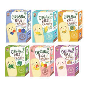 Apple Monkey Baby Food Kids Snack Organic Rice Cracker Puff Pumpkin Spinach Potato Corn Blueberry Strawberry Banana