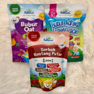 Adhwa Baby Food Porridge Bubur Nasi Oatmeal Travel Pack Makanan Bayi Beras Ayam Daging Keledek Manis Labu Kurma Pisang