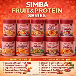 BABY SIMBA NATURAL REAL FOOD INSTANT PORRIDGE CEREALS PROTEIN FRUIT SERIES CHICKEN BEEF BANANA STRAWBERRY MANGO BARLEY